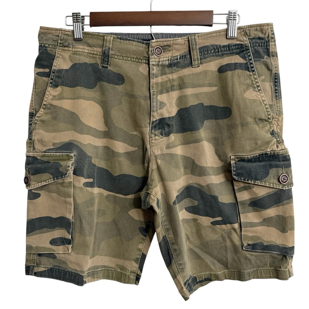 Lucky Brand Men's Camo Cargo Shorts - Green Tan Black